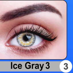 لنز چشم پرو نیو ویژن رنگ طوسی یخی دور مشکی وسط عسلی شماره 3 به همراه جای لنز