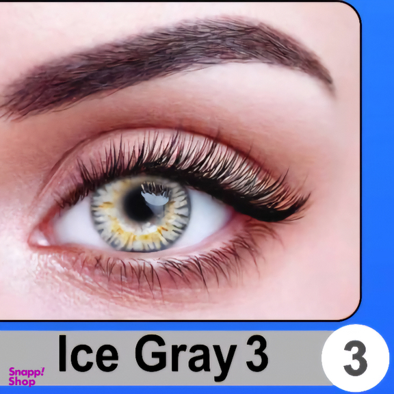 لنز چشم پرو نیو ویژن رنگ طوسی یخی دور مشکی وسط عسلی شماره 3 به همراه جای لنز