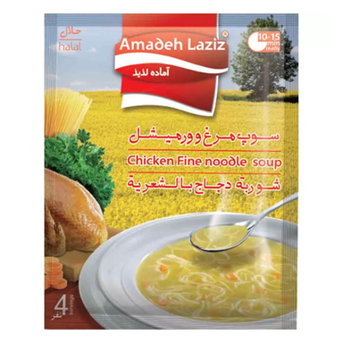 سوپ مرغ و ورمیشل آماده لذیذ وزن 65 گرم