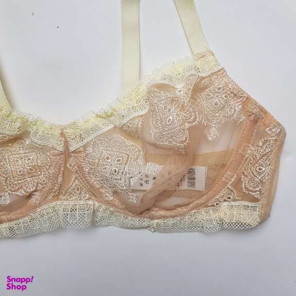 ست شورت و سوتین زنانه برتا مدل توری کد 2420C رنگ کرم