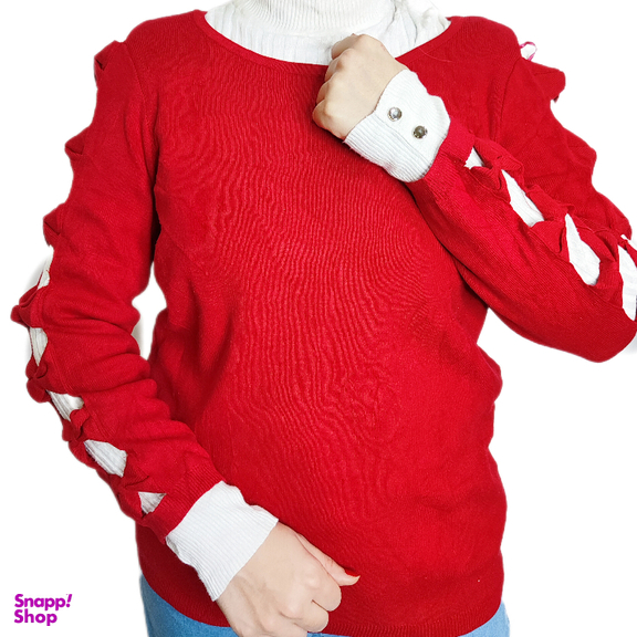 بلوز زنانه مدل پاپیونی کد 421 رنگ قرمز