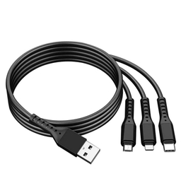 کابل تبدیل USB به microUSB  / لایتنینگ  / USB-C کاجیتل مدل 3in1 طول 1.2 متر
