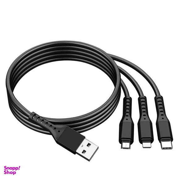 کابل تبدیل USB به microUSB  / لایتنینگ  / USB-C کاجیتل مدل 3in1 طول 1.2 متر