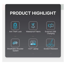 کوله پشتی لپ تاپ بنج مدل BN22188 مناسب برای لپ تاپ 13 تا 15 اینچی