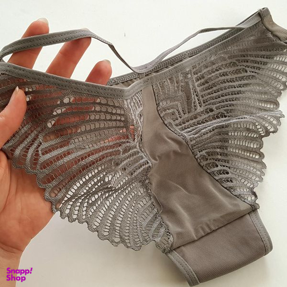 ست شورت و سوتین زنانه میسا مدل فنردار گیپوری کد 4735-6115 رنگ طوسی