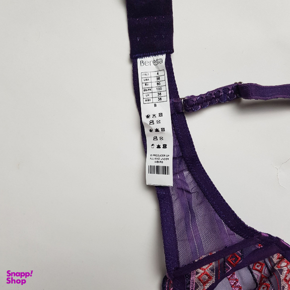 ست شورت و سوتین زنانه برتا مدل توری کد 2420PU رنگ بنفش