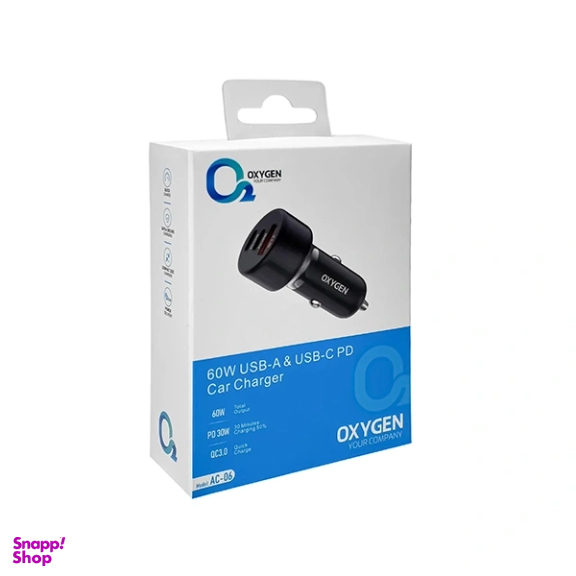 شارژر فندکی 2 پورت اکسیژن مدل AC06 توان 48 وات