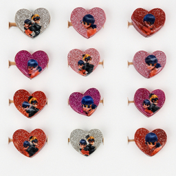 انگشتر دخترانه مدل دختر کفشدوزکی مجموعه 12 عددی