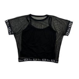 تیشرت زنانه طرح Dior کد Solo T33 رنگ مشکی