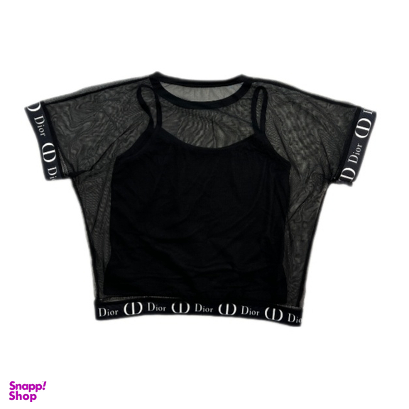 تیشرت زنانه طرح Dior کد Solo T33 رنگ مشکی