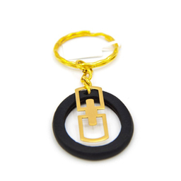 جاسوئیچی چرم و طلا 18 عیار طرح کلاسیک کد K013