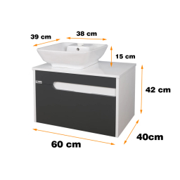 ست کابینت و روشویی دلفین مدل 9053 به همراه آینه و باکس