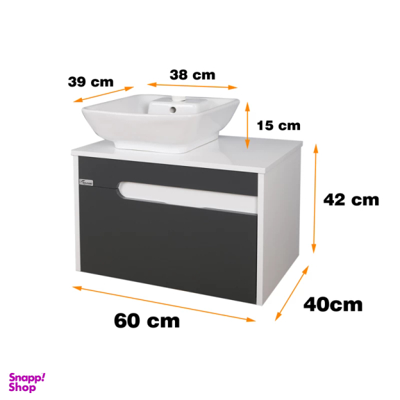 ست کابینت و روشویی دلفین مدل 9053 به همراه آینه و باکس