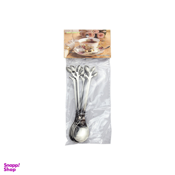 قاشق چای خوری مدل برگ بسته 6 عددی
