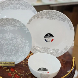 بشقاب غذاخوری گلدن اپال مدل ترنج کد A مجموعه 6 عددی