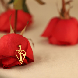 نیم ست طلا 18 عیار زنانه الن نار مدل روز عشق ELN9967