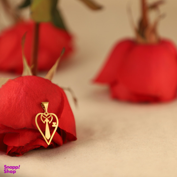 نیم ست طلا 18 عیار زنانه الن نار مدل روز عشق ELN9967