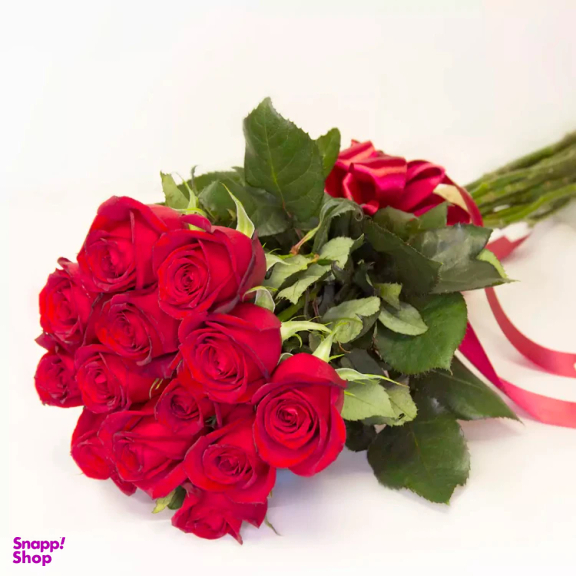 دسته گل رز طبیعی گل باختر کد 21939