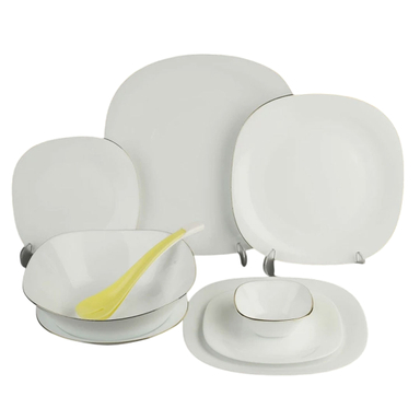 سرویس غذاخوری 26 پارچه آرکوپال مقصود مدل مربع پیچ لب طلا 6 نفره