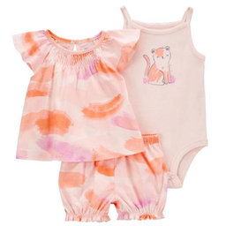 ست پیراهن و بادی و شلوارک نوزاد کد 2285