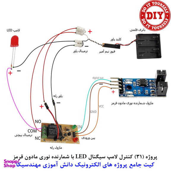 کیت آموزش الکترونیک مهندسیکا مدل 55 پروژه جامع دانش آموزی DIY+55