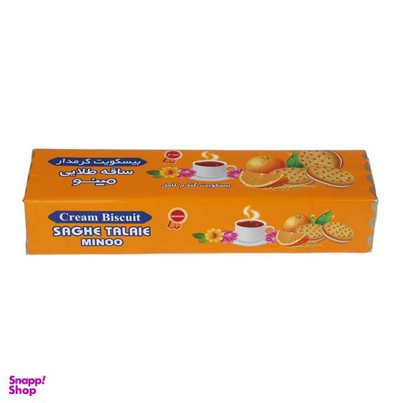 بیسکویت کرمدار ساقه طلایی پرتقالی مینو وزن 192 گرم