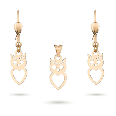 نیم ست طلا 18 عیار زنانه میلی گالری مدل آرمیتا طرح جغد کد MT532