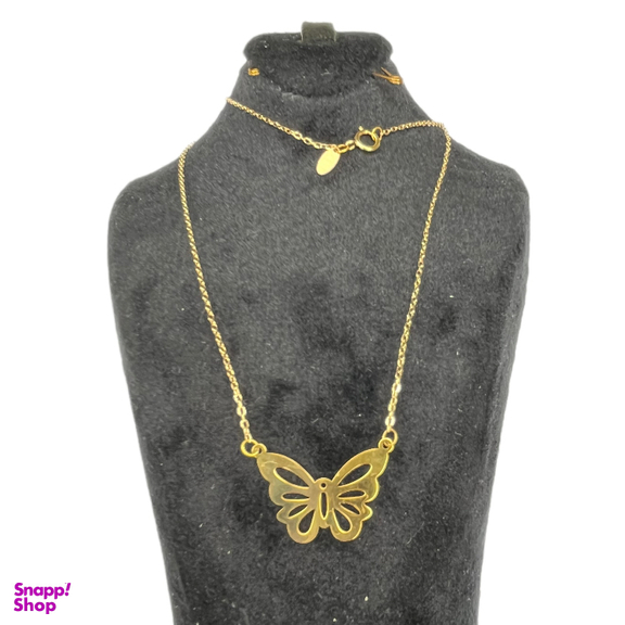 گردنبند طلا 18 عیار زنانه طرح پروانه کد 19