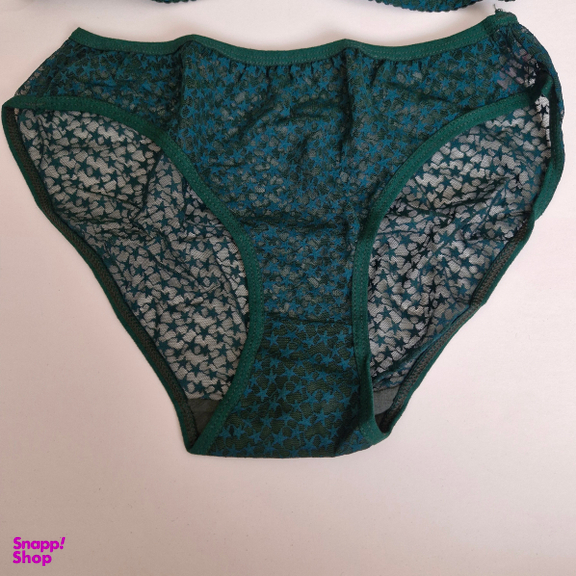 ست شورت و سوتین زنانه ژوبین طرح ستاره کد 02 رنگ سبز تیره