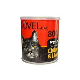 غذای تر گربه بالغ نوول لوکس طعم مرغ و جگر کد 21189 وزن 800 گرم