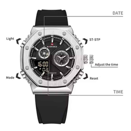 ساعت مچی دیجیتال مردانه نیوی فورس مدل NF9216 S B B