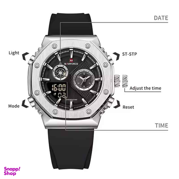 ساعت مچی دیجیتال مردانه نیوی فورس مدل NF9216 S B B