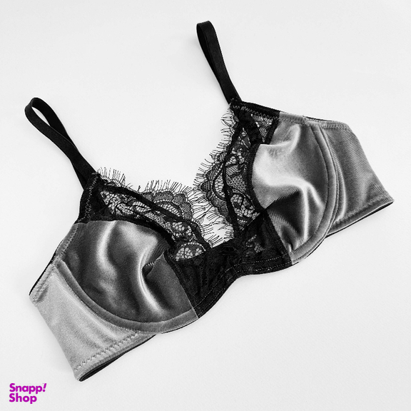 ست سوتین و شورت زنانه نوشه پوش مدل پلانچ کد 85001 رنگ طوسی