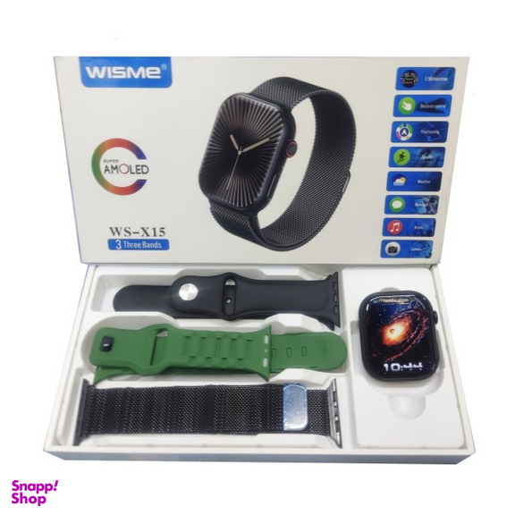 ساعت هوشمند مدل Wisme-X15 سایز 46 میلی متر به همراه بند سیلیکونی