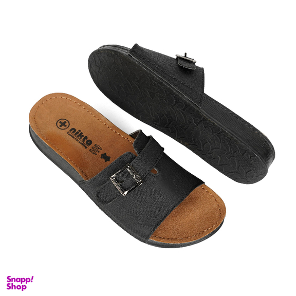 دمپایی زنانه نیکتا مدل سگکدار رنگ مشکی