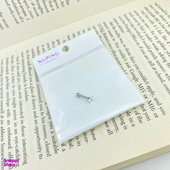 پیرسینگ گوش زنانه ژوپینگ مدل تک نگین مربع کد P4037