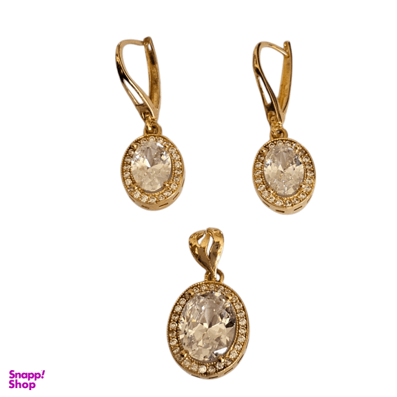 نیم ست طلا 18 عیار زنانه مدل دوشس طرح جواهر برلیان کد 127