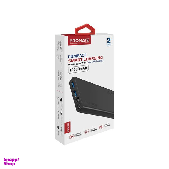 پاوربانک پرومیت مدل BOLT-10.BLACK ظرفیت 10000 میلی آمپر ساعت