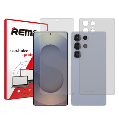 محافظ صفحه نمایش شفاف ریمکس مدل Resistant مناسب گوشی موبایل سامسونگ Galaxy S25 Ultra به همراه محافظ پشت گوشی