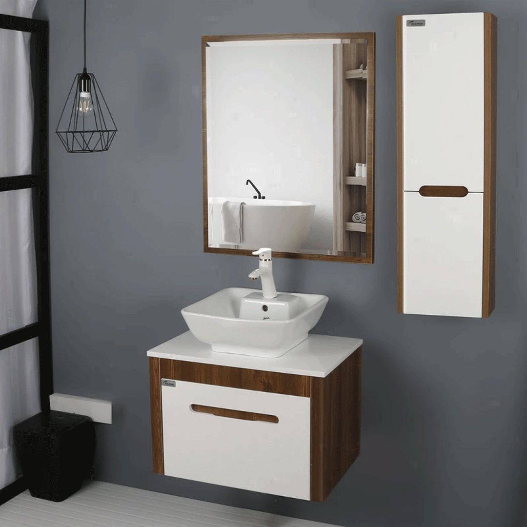 ست کابینت و روشویی کد 9068 به همراه آینه و باکس