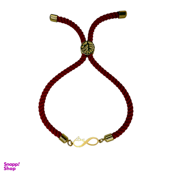 دستبند طلا 18 عیار زنانه پانسی طرح بینهایت لاو کد 222331