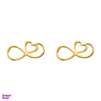 گوشواره طلا 18 عیار زنانه طرح قلب و بینهایت کد pm02