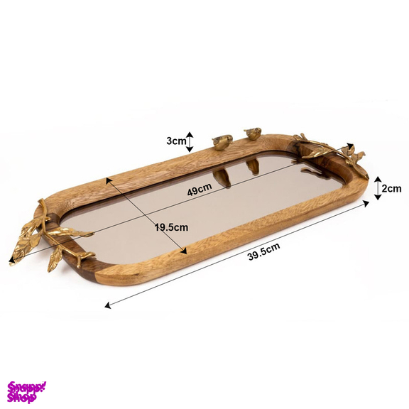 سینی گلدگیش مدل گلدن برد کد GK829507 سایز کوچک