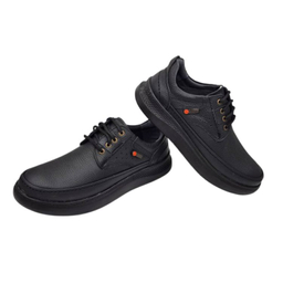 کفش طبی مردانه چرم ریباری مدل C1 رنگ مشکی