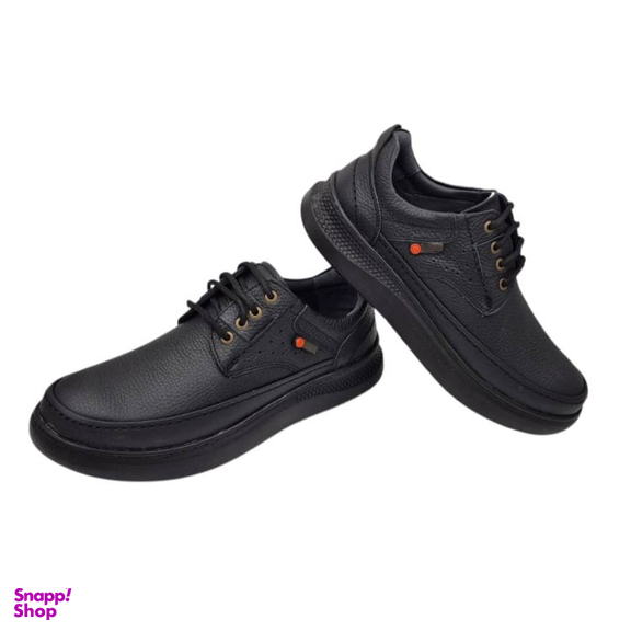 کفش طبی مردانه چرم ریباری مدل C1 رنگ مشکی