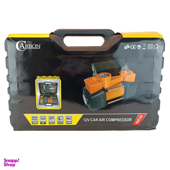 کمپرسور باد فندکی کربن مدل 12V مجموعه 15 عددی