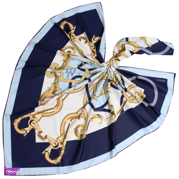 روسری زنانه آنالیا مدل ابریشم دور دست دوز کد 6057