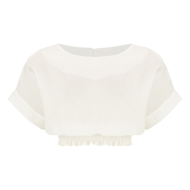 بلوز آستین کوتاه زنانه سرژه مدل 204592 رنگ سفید