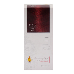 کیت رنگ مو زی فام شماره 6.66 شرابی آتشین حجم 50 میلی‌ لیتر