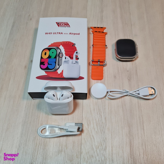 ساعت هوشمند ورنا مدل W49 Ultra به همراه هندزفری بیسیم مدل Airpod